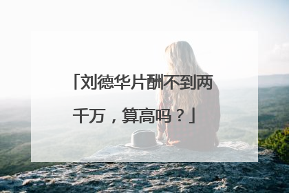 刘德华片酬不到两千万，算高吗？