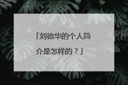 刘德华的个人简介是怎样的？