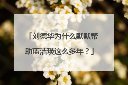 刘德华为什么默默帮助蓝洁瑛这么多年？
