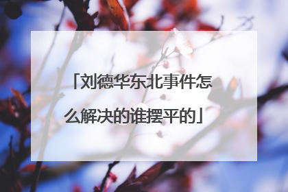 刘德华东北事件怎么解决的谁摆平的