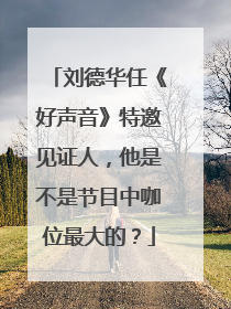 刘德华任《好声音》特邀见证人，他是不是节目中咖位最大的？
