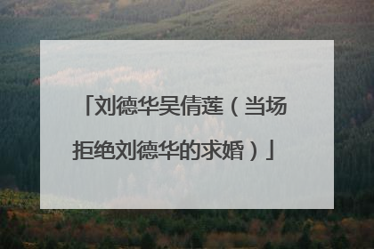 刘德华吴倩莲（当场拒绝刘德华的求婚）