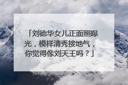 刘德华女儿正面照曝光,模样清秀接地气,你觉得像刘天王吗?