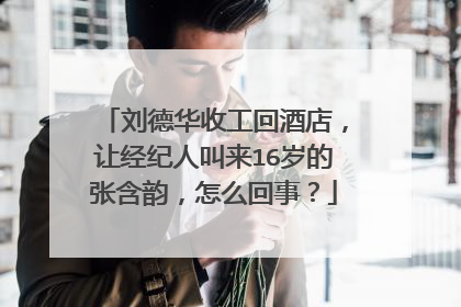 刘德华收工回酒店，让经纪人叫来16岁的张含韵，怎么回事？
