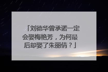 刘德华曾承诺一定会娶梅艳芳，为何最后却娶了朱丽倩？