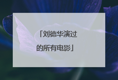 刘德华演过的所有电影