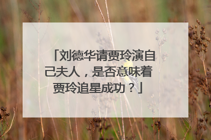 刘德华请贾玲演自己夫人,是否意味着贾玲追星成功?