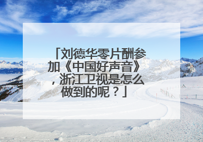 刘德华零片酬参加《中国好声音》，浙江卫视是怎么做到的呢？