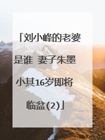 刘小峰的老婆是谁 妻子朱墨小其16岁即将临盆(2)