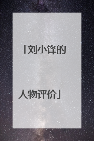 刘小锋的人物评价