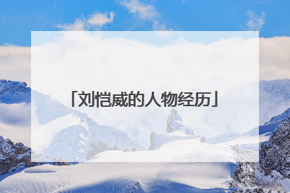 刘恺威的人物经历