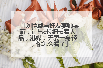 刘恺威与好友耍帅卖萌，让出c位细节看人品，港媒：无妻一身轻，你怎么看？