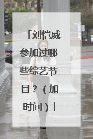 刘恺威参加过哪些综艺节目？（加时间）