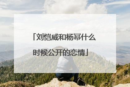 刘恺威和杨幂什么时候公开的恋情