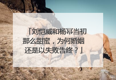 刘恺威和杨幂当初那么甜蜜，为何婚姻还是以失败告终？