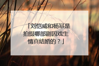 刘恺威和杨幂是拍摄哪部剧因戏生情真结婚的？