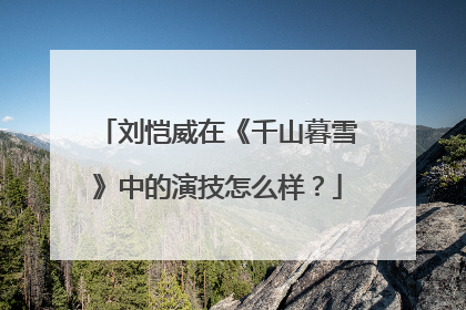 刘恺威在《千山暮雪》中的演技怎么样？