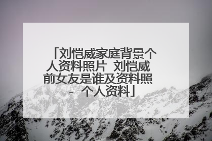 刘恺威家庭背景个人资料照片 刘恺威前女友是谁及资料照 - 个人资料