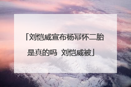 刘恺威宣布杨幂怀二胎是真的吗 刘恺威被