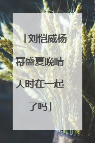 刘恺威杨幂盛夏晚晴天时在一起了吗