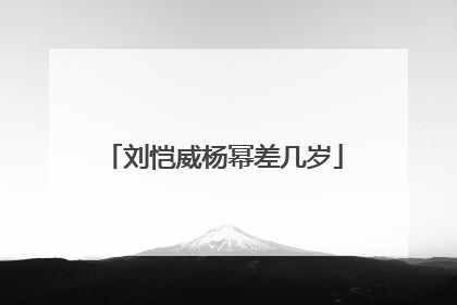 刘恺威杨幂差几岁