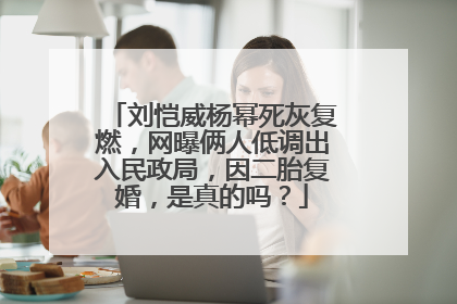 刘恺威杨幂死灰复燃，网曝俩人低调出入民政局，因二胎复婚，是真的吗？
