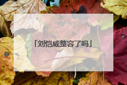 刘恺威整容了吗