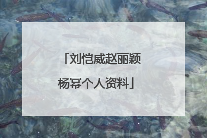 刘恺威赵丽颖杨幂个人资料