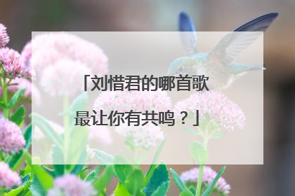 刘惜君的哪首歌最让你有共鸣?