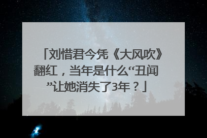 刘惜君今凭《大风吹》翻红，当年是什么“丑闻”让她消失了3年？