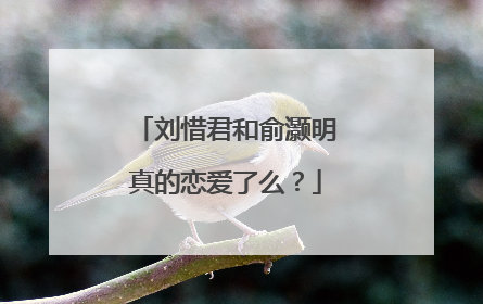 刘惜君和俞灏明真的恋爱了么？