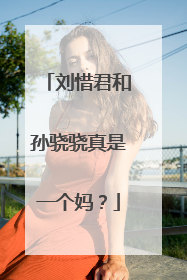 刘惜君和孙骁骁真是一个妈?