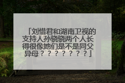 刘惜君和湖南卫视的支持人孙骁骁两个人长得很像她们是不是同父异母???????