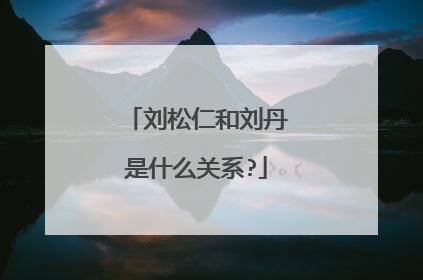 刘松仁和刘丹是什么关系?