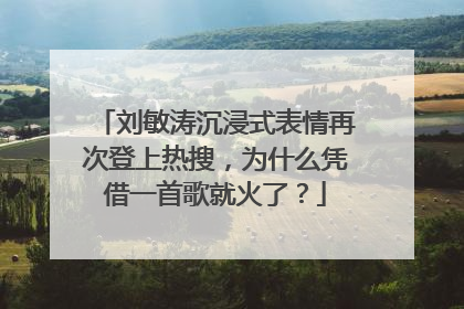刘敏涛沉浸式表情再次登上热搜，为什么凭借一首歌就火了？