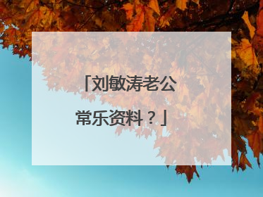 刘敏涛老公常乐资料?