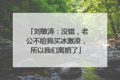 刘敏涛：没错，老公不给我买冰激凌，所以我们离婚了