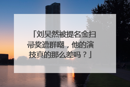 刘昊然被提名金扫帚奖遭群嘲,他的演技真的那么差吗?