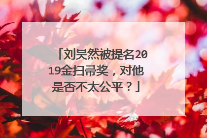刘昊然被提名2019金扫帚奖,对他是否不太公平?