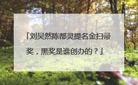 刘昊然陈都灵提名金扫帚奖,黑奖是谁创办的?