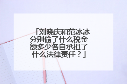 刘晓庆和范冰冰分别偷了什么税金额多少各自承担了什么法律责任？