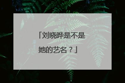 刘晓晔是不是她的艺名？
