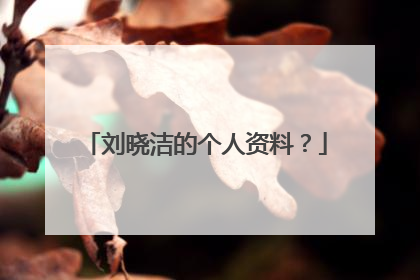 刘晓洁的个人资料?