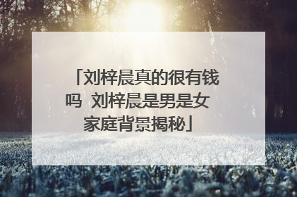 刘梓晨真的很有钱吗 刘梓晨是男是女家庭背景揭秘