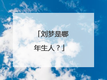刘梦是哪年生人？