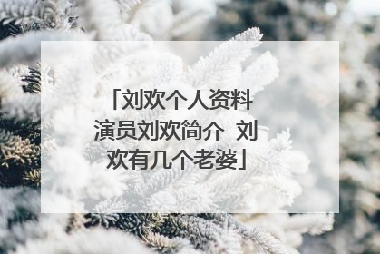 刘欢个人资料 演员刘欢简介 刘欢有几个老婆