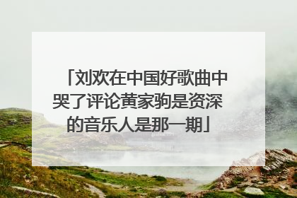 刘欢在中国好歌曲中哭了评论黄家驹是资深的音乐人是那一期
