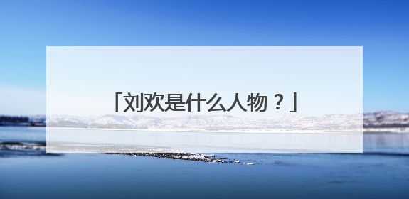 刘欢是什么人物？