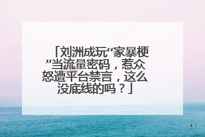 刘洲成玩“家暴梗”当流量密码，惹众怒遭平台禁言，这么没底线的吗？