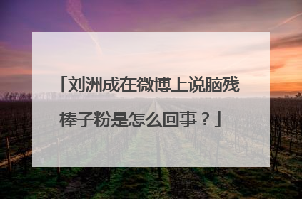 刘洲成在微博上说脑残棒子粉是怎么回事？